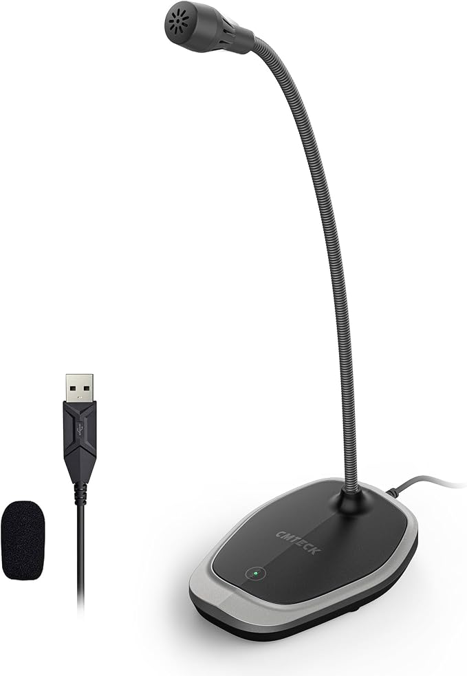 CMTECK USB Computer Microphone, Plug &Play Desktop Omnidirectional Condenser PC by CMTECK