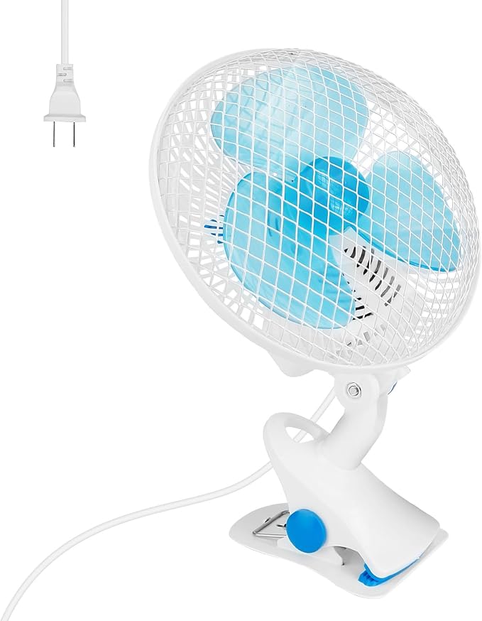 8.66" Portable Clip on Fan, 2 Speed Desk Fan by TeqHome