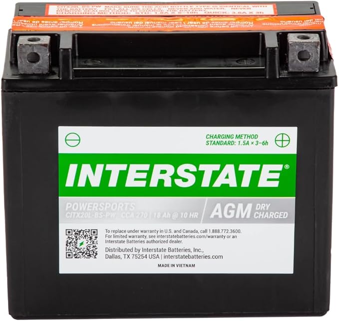 Interstate Batteries YTX20HL-BS 12V 18Ah Powersports Battery 270CCA - Image 2