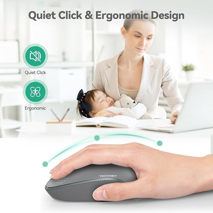 TECKNET Wireless Mouse, 2.4G Quiet Computer Mouse - Image 4