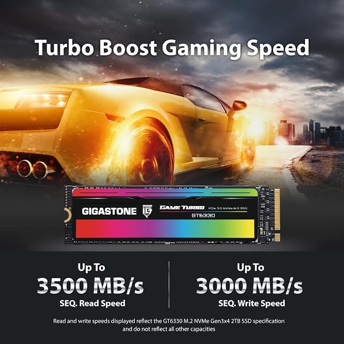Gigastone M.2 SSD 2TB PCIe 3.0 NVMe SSD 3, 500MB/s Internal Gaming Solid State - Image 2