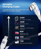 A.S Gen3 USBC Magnetic Charging Cable 240W, 9Pin Type C to Type C Magnet - Image 3