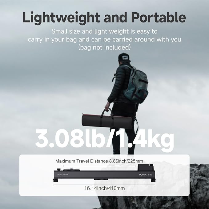 Accsoon Toprig 16inch/40cm Motorized Camera Slider, Button/APP Control Dolly - Image 8