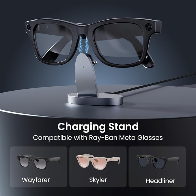 Charging Dock Compatible with R.ay-B.an Me ta Smart AI Glasses, Portable - Image 7