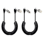 65W 4-in-1 Retractable Fast Charging Cable, 2M/6.5ft Spring Coiled USB-C to by BELAROI