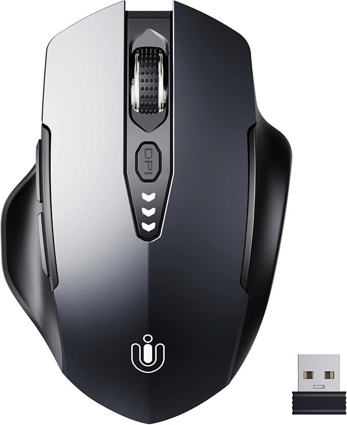 Wireless Mouse, Rechargeable 2.4GHz Ergonomic Computer Mouse, 4 Levels DPI by UINEER