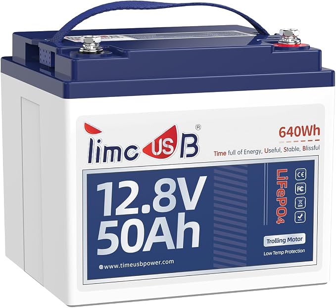 12V 50Ah Trolling Motor LiFePO4 Lithium Battery by Timeusb