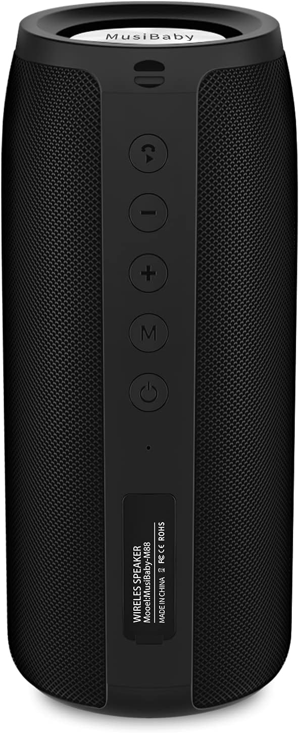 Bluetooth Speaker, MusiBaby M88 Speakers, Dual Pairing, Loud Stereo Sound by onthegomusicbaby