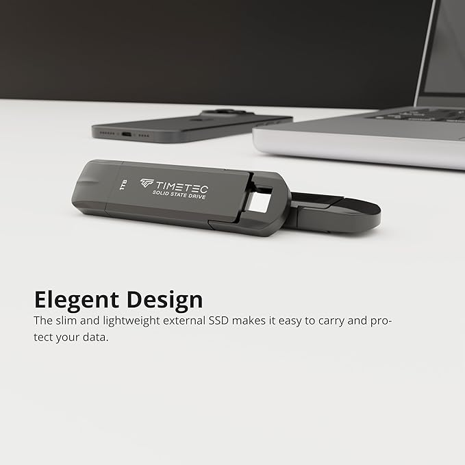 Timetec 1TB Pro Portable USB 3.2 Gen 2 Type-C/Type-A SSD Read Speed 1000MB/s - Image 5