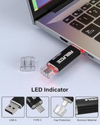 ABLAZE 8GB Type C Flash Drive 10 Pack, Dual USB 2.0+USB C Memory Stick Thumb - Image 4