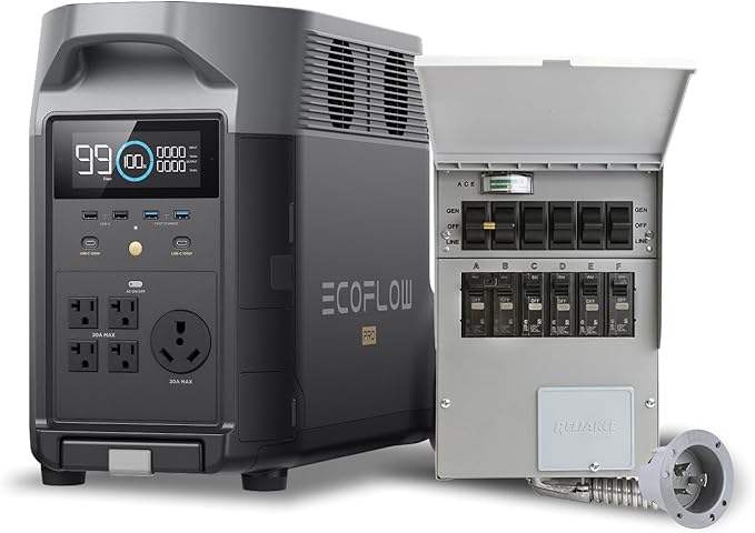 EF ECOFLOW 120V Home Backup Kit: DELTA Pro 3600Wh Power Station by EFECOFLOW