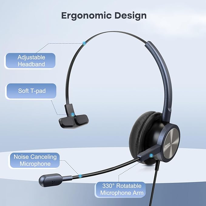 MAIRDI Telephone Headset with RJ9 & 3.5mm Jack - Image 5