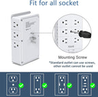 Multi Plug Outlet Surge Protector Nikleb, 12 Electrical Outlets Extender - Image 4