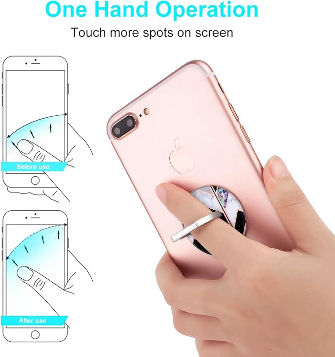 Bonoma Phone Ring Grip, 3 Pack Wave Geometric Marble 360 Degree Rotation 180 - Image 5