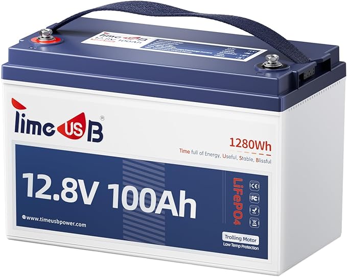 12V 100Ah TM Low-Temp Protection LiFePO4 Battery, Timeusb Group 31 Deep Cycle by Timeusb