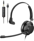 USB Headset with Microphone for PC & Laptop by Rownfusny