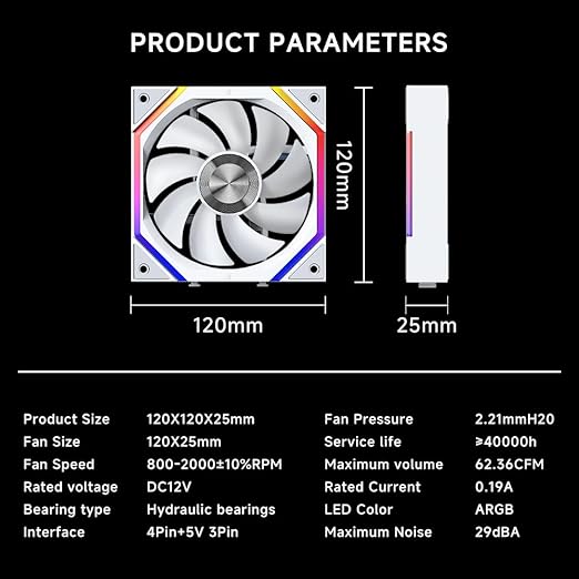 Jungle Leopard Galaxy 120mm PC Case Fan, ARGB and PWM Cooling Fans PC, Axle - Image 6
