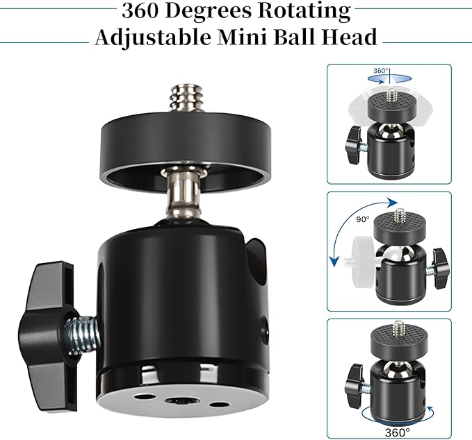 3 Pcs Trail Camera Tree Mount, 1/4 in Screw, 360° Adjustable Screw Security Cam - Image 5