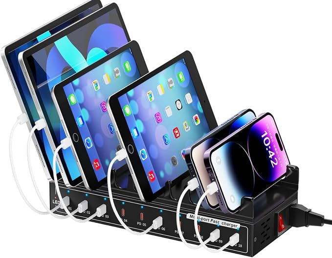 Lcoco&Dream 200W Fast Charging Station, 10 Port USB C Desktop Charger - 45W Max by Lcoco%26Dream