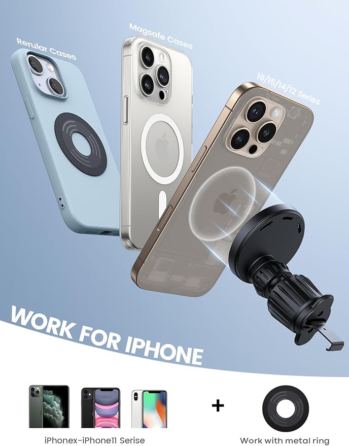 Lamicall for MagSafe Car Mount Charger - 15W Wireless Car Phone Holder Charger - Image 5