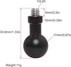2PCS 17mm Ball Head to 1/4 Stainless Steel Short Screw Connection Rod Car - Image 3