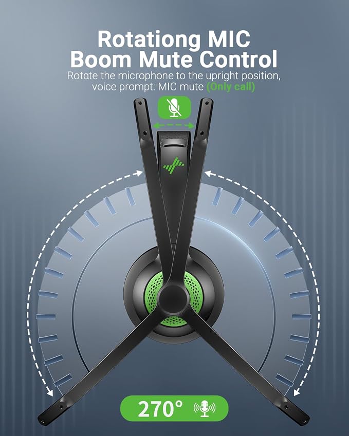 Wireless Headset with AI Noise Cancelling Microphone Bluetooth Headset - Image 5