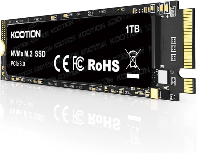 KOOTION 1TB NVMe Internal SSD PCIe 3.0, M.2 2280 NVMe Gen 3 Internal Solid by KOOTION