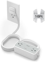 Surge Protector Power Strip, TESSAN Flat Plug Extension Cord 10 FT by TESSAN