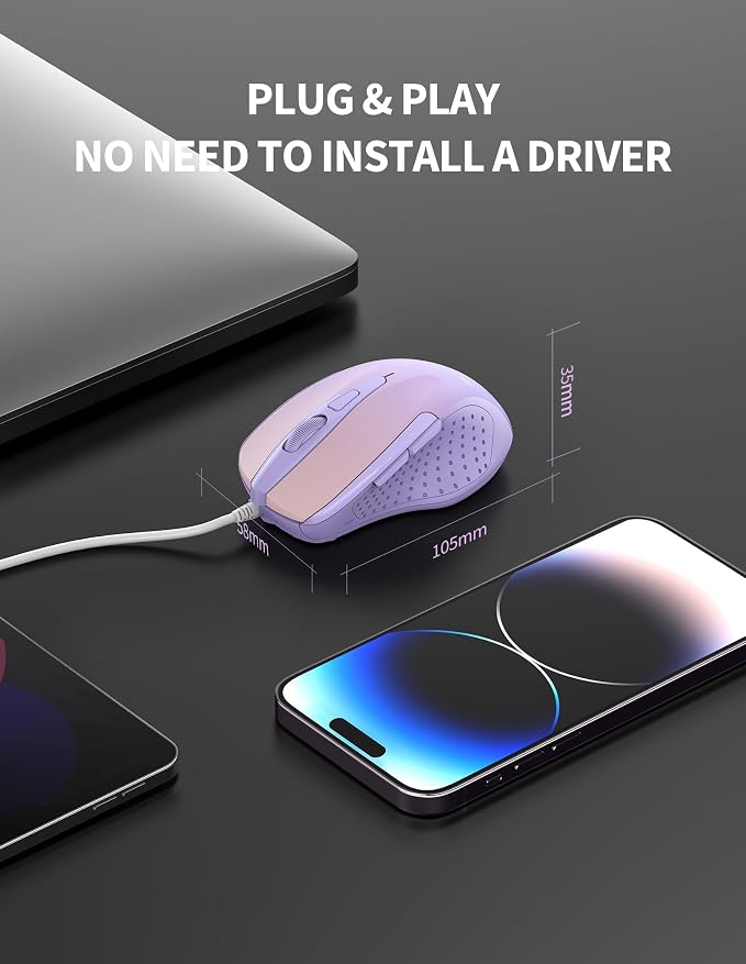 TECKNET Wired Mouse, 6-Button Corded - Image 6