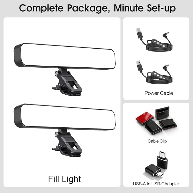 ALTSON 16W 2PCs Video Conference Lighting, LED Streaming Light Clip-On - Image 7