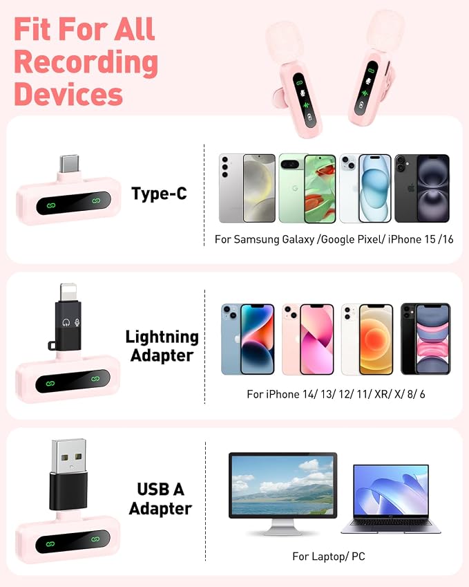 USB C Lavalier Microphone Wireless Mini Mic - Image 5