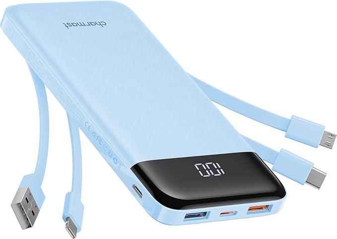 Charmast Portable Charger with Built in Cables, Power Bank with Cords Wires by Charmast