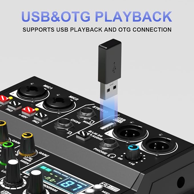 mw-4 black 4Channel Audio Mixer - Image 7