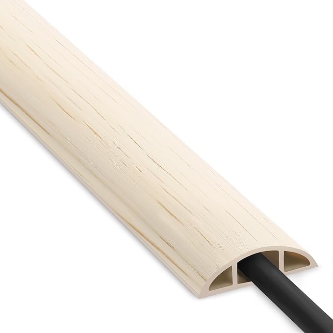 Floor Cord Cover 4ft, Cord Hider Floor Beige Maple Wood, Floor Cable Management by ZhiYo