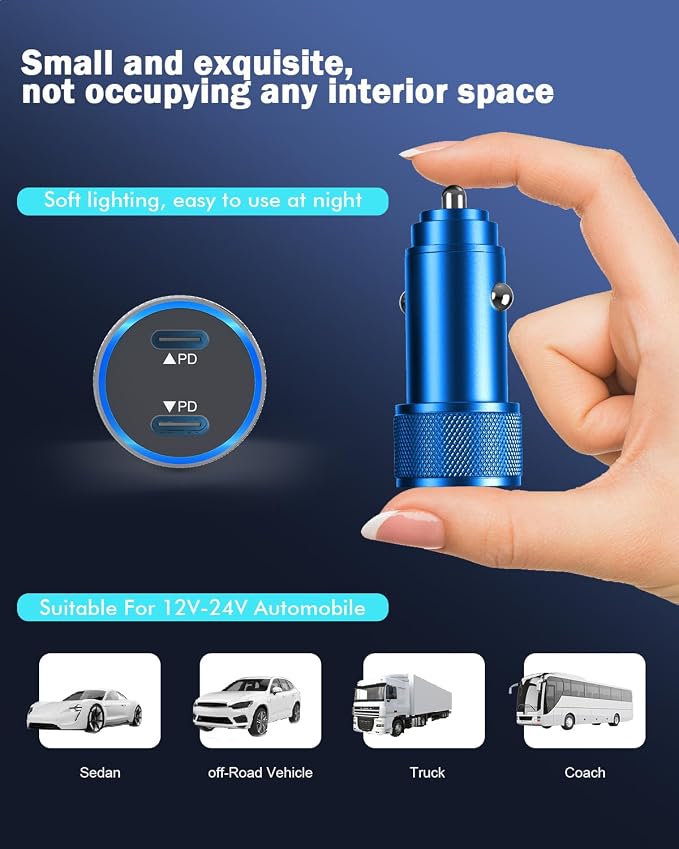iPhone Car Charger Fast Charging, iPhone 16 Car Charger 2PACK Dual USB C PD3.0 - Image 4