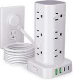 Power Strip Tower with Multiple Outlets, Flat Plug Surge Protector Tower by Unknown