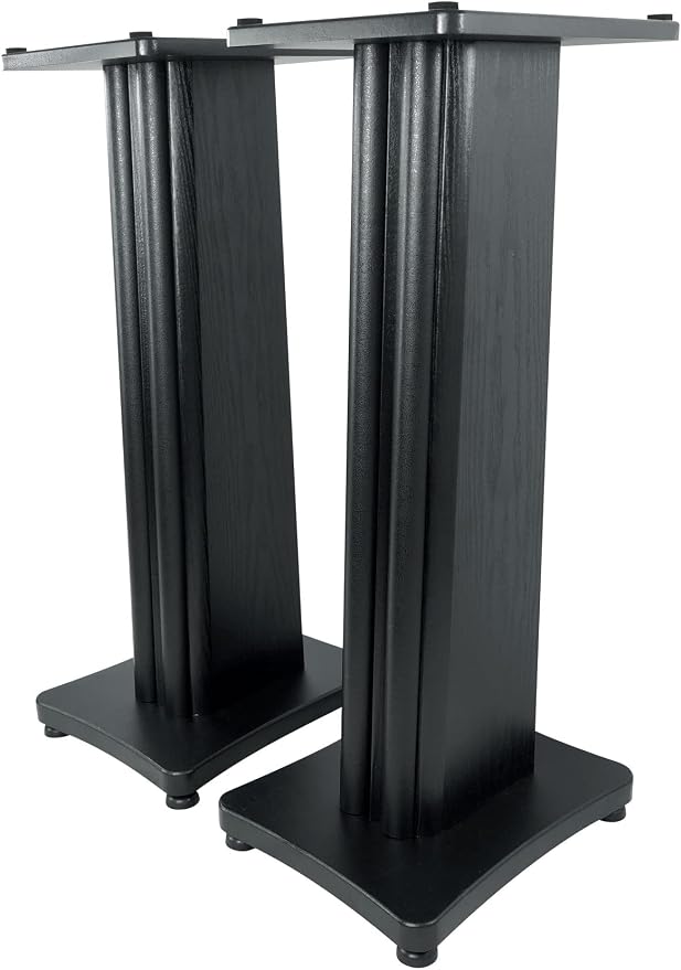Rockville Pair SS28B Premium Black Wood Grain 28" Home Speaker Stands, 100lb by Rockville