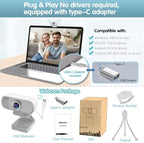 usb c webcam 1080P Webcam, Live Streaming Web Camera - Image 4