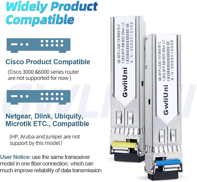 5 Pairs 1.25G BIDI SFP Single Mode Fiber Module Network Transceiver, LX SM - Image 4