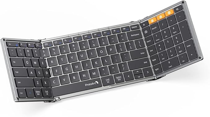 ProtoArc Foldable Bluetooth Keyboard, XK01 Folding Wireless Portable Keyboard by ProtoArc