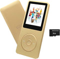 MP3 Player 32GB with Speaker Earphone Portable Mini Golden Music Player Support by arungo