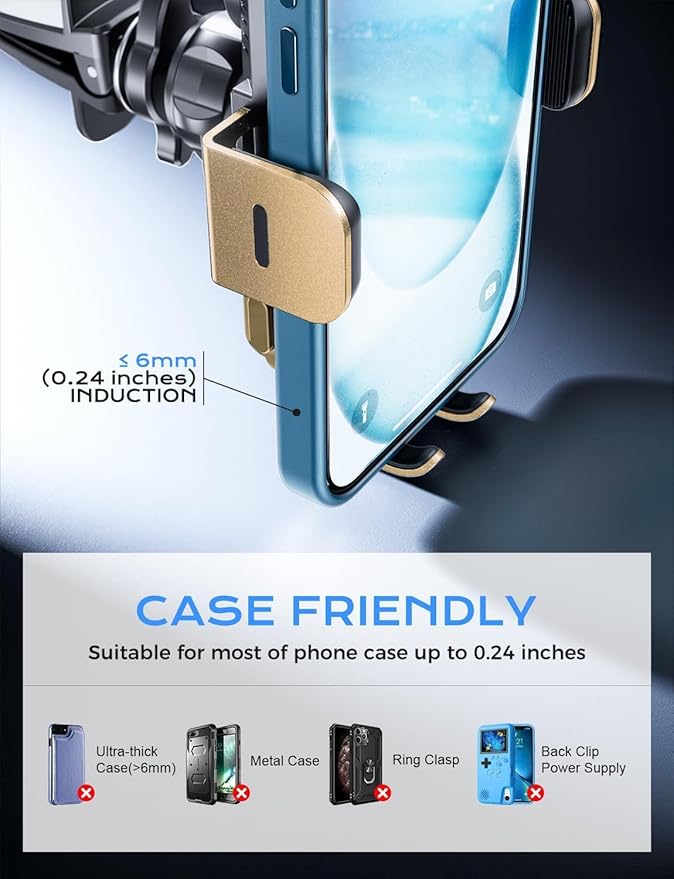 Wireless Car Charger, 15W Fast Charging Auto Clamping Car Charger Phone Mount - Image 7