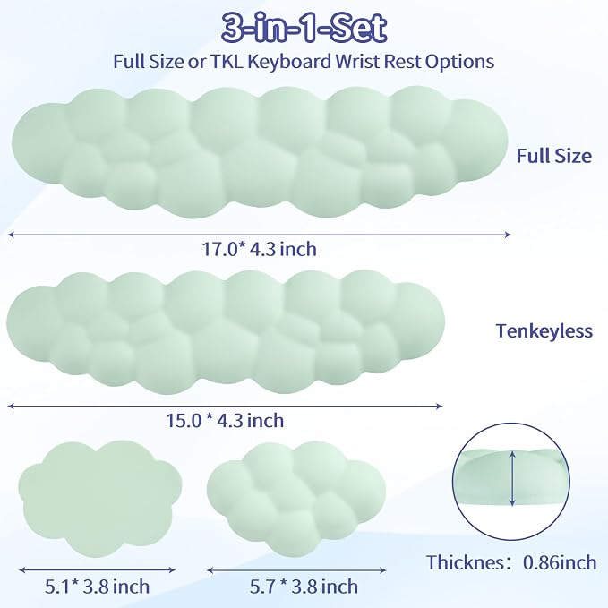 Cloud Wrist Rest Keyboard, Cloud Keyboard Wrist Pad Set - Image 7