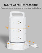 Power Strip Tower Surge Protector, JACKYLED 12 Outlets 6 USB Charging Station - Image 3