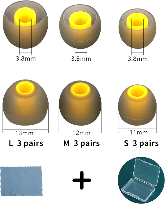 Replacement Earbud Tips Soft Anti Slip Washable and Reusable Silicone Fit Most - Image 2