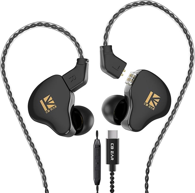 KBEAR KS1 USB C Headphones Wired Earbuds, Crystal Clear Sound Earphones by Yinyoo