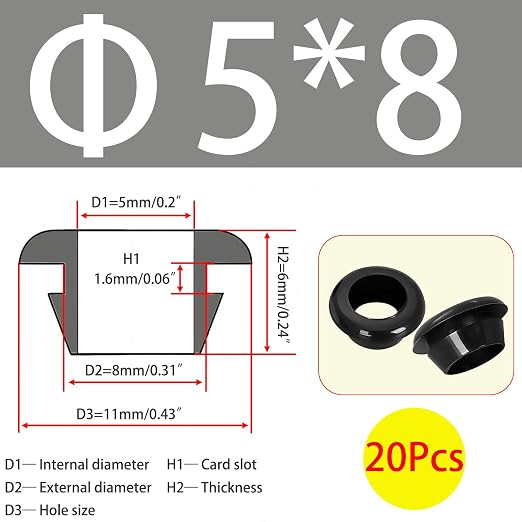 Qrity 20 PCS Rubber Grommets Cable Railing, Car Grommet, Cable Railing - Image 2