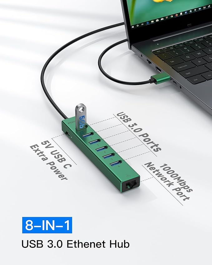 7 Ports USB 3.0 Hub, USB to Network HUB - Image 3