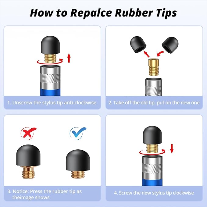 Rubber Tips for Stylus Pens Replacement nibs for Touch Screen Pen, No Scratches - Image 4