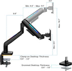 Ultrawide Monitor arm for 17-49'' Heavy Duty Screen up to 44lbs, Gas Spring - Image 8